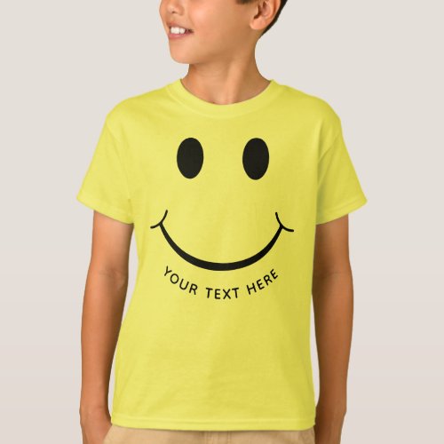 Funny Happy Face Add Your Own Text Light T_Shirt