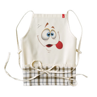 Funny Happy Face Blue Eyes Zazzle HEART Apron