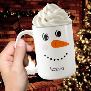 Funny Happy Face Snowman Christmas Hot Coco Two-To Coffee Mug