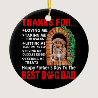 Funny Happy Father's Day Best Dog Dad Cute Ceramic Ornament
