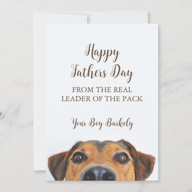 Funny Happy Fathers Day From Dog Holiday Card (Front)