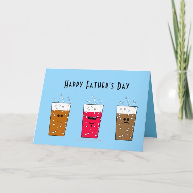 Funny Happy Fathers Day Pops Coolest Dad Moustache Card (Front)