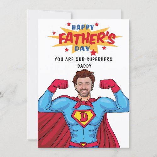 Funny Happy Fathers Day Superhero Daddy card