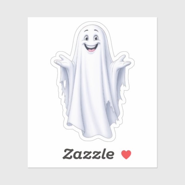 Funny Happy Ghost Sticker (Sheet)