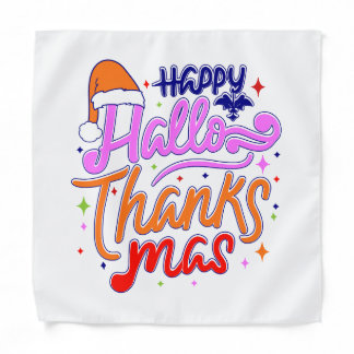 Funny Happy HalloThanksmas 2023 Bandana