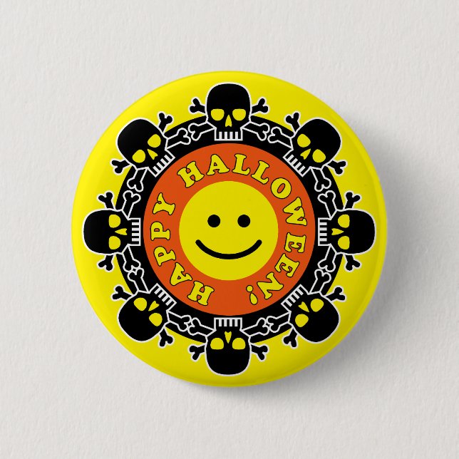 Funny Happy Halloween Button (Front)