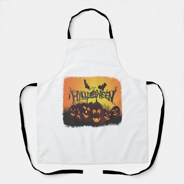 Funny Happy Halloween design Apron (Front)