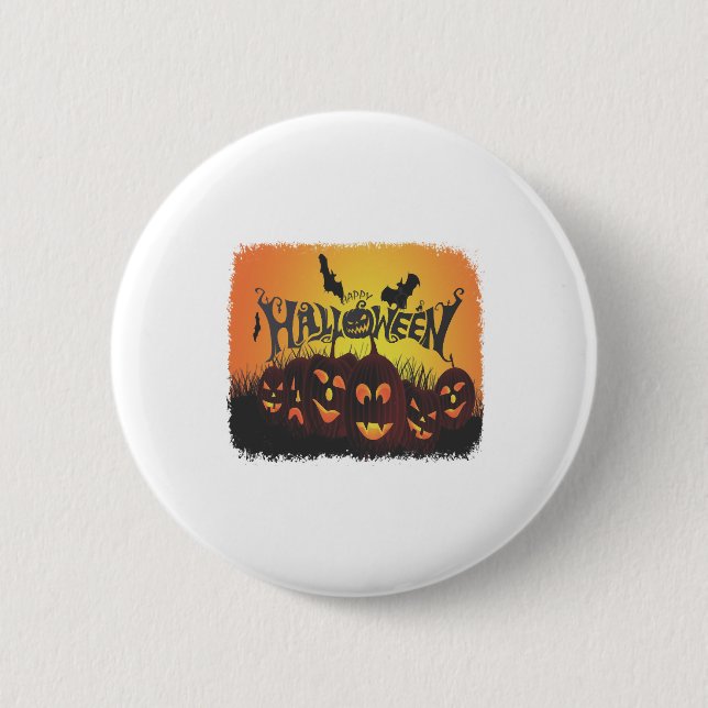 Funny Happy Halloween design Button (Front)