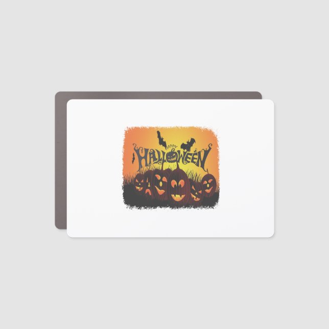 Funny Happy Halloween design Car Magnet (Front)