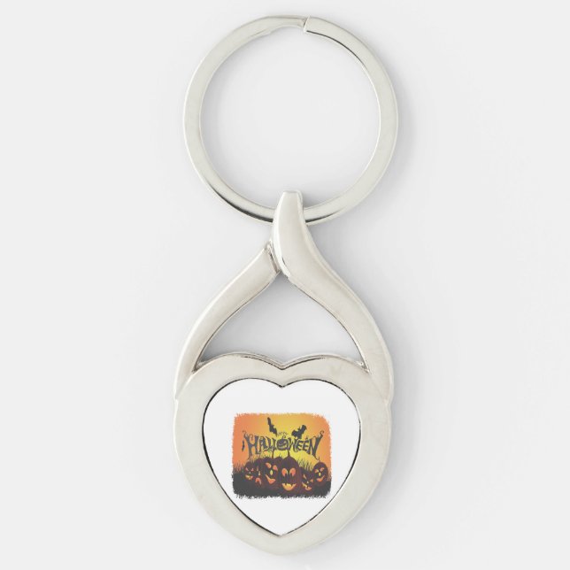 Funny Happy Halloween design Keychain (Front)