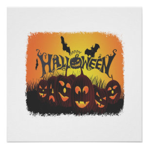 Funny Happy Halloween design Poster
