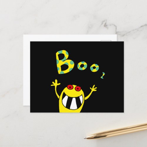 funny Happy Halloween ghost Holiday Postcard