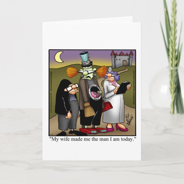 Funny Happy Halloween Greeting Card (Front)