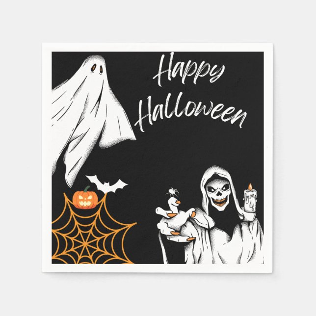 Funny Happy Halloween Napkins (Front)