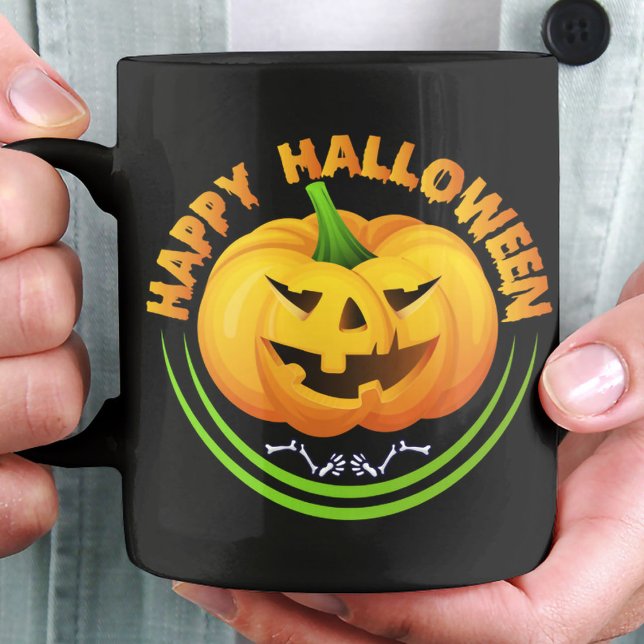 Funny Happy Halloween Scary Pumpkin  Coffee Mug (Creator Uploaded)