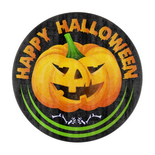 Funny Happy Halloween Scary Pumpkin Cutting Board