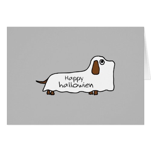 Funny Happy hallowiener wiener dog ghost halloween