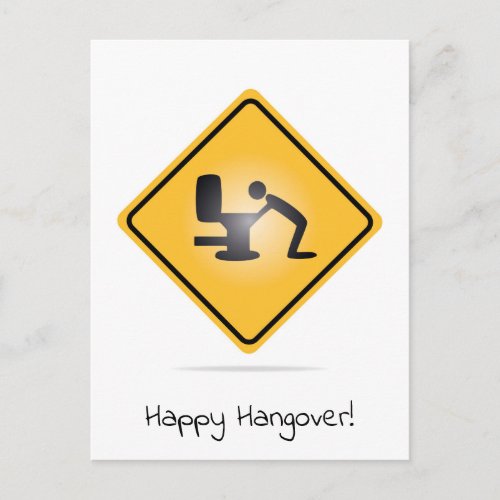 Funny happy hangover postcard