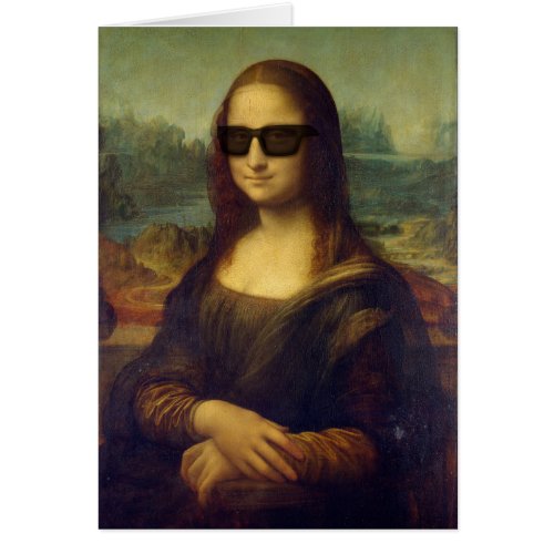 Funny Happy Hipster Mona Lisa in Shades