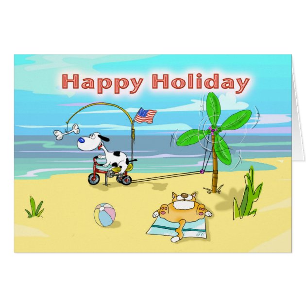 Funny Happy Holiday Labor Day Invitation, Fat Cat And Du Invitation