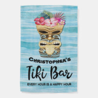 Funny Happy Hour Monogrammed Tiki Bar Party Garden