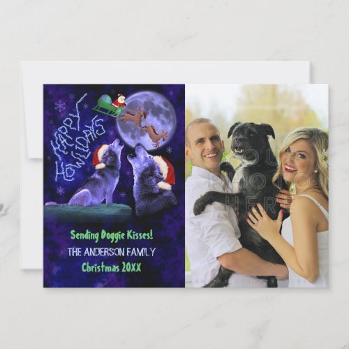 Funny Happy Howlidays Christmas Dog Family Photo Holiday Card