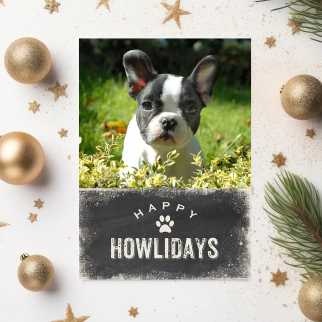 Funny Happy Howlidays Dog Christmas Photo Holiday Card | Zazzle