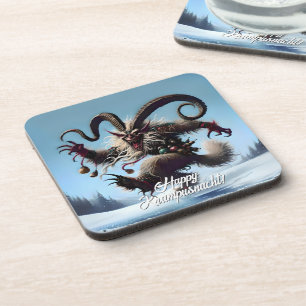 Funny Happy Krampusnacht Beverage Coaster