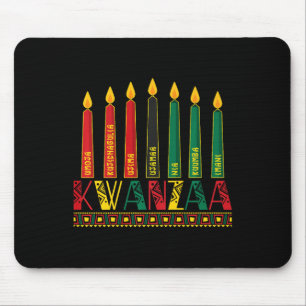 Funny Happy Kwanzaa Kinara Principles Candles Pan  Mouse Pad