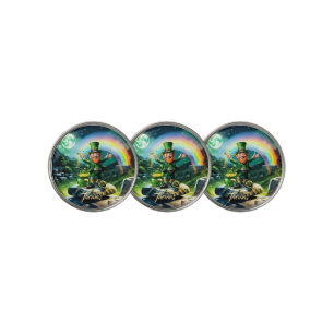 Funny happy  leprechaun  golf ball marker
