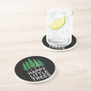 Funny Happy Little Trees Gifts Camping  Coaster