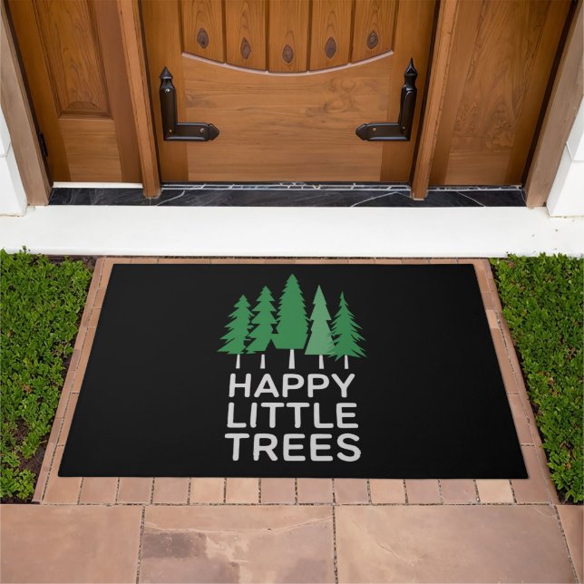 Funny Happy Little Trees Gifts Camping  Doormat (Outdoor)