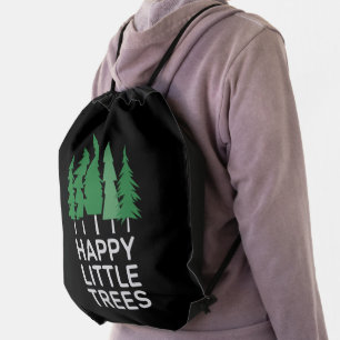 Funny Happy Little Trees Gifts Camping  Drawstring Bag