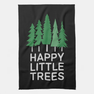 Funny Happy Little Trees Gifts Camping Kitchen Towel