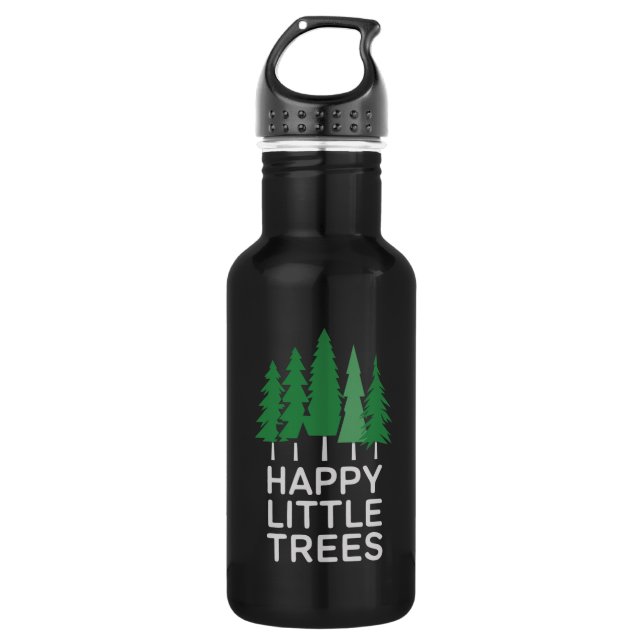 Funny Happy Little Trees Gifts Camping  Stainless Steel Water Bottle (Front)