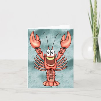 Funny Happy Lobster Card by sagart1952 at Zazzle