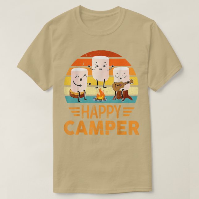 Funny Happy Marshmallow Camper Cute For Kids Women T-Shirt (Design Front)