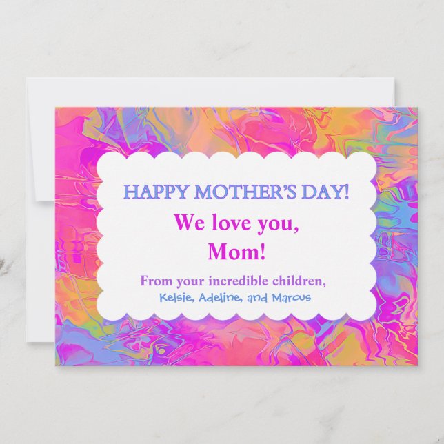 Funny Happy Mothers Day Watercolor Personalized (Front)