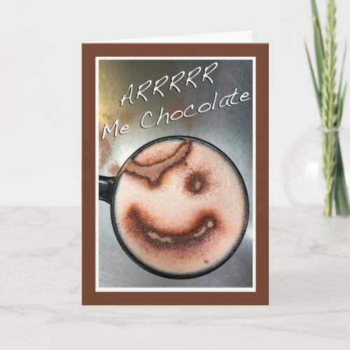 Funny Happy National Hot Chocolate Day with Pirate Card