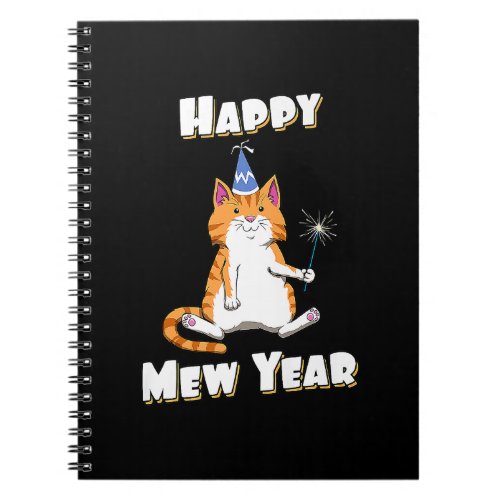 Funny Happy New Year 2023 Eve Cat Happy Mew Year P Notebook