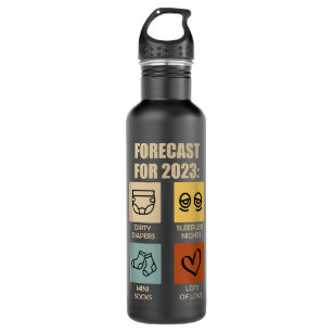 Funny Happy New Year 2023 On 2022 Off New Year's E Stainless Steel Water Bottle