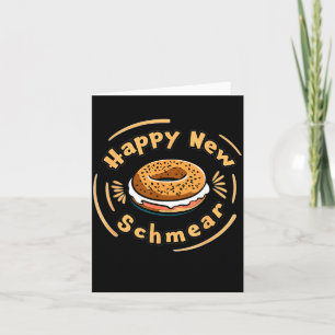 Funny Happy New Year Bagel & Schmear Jewish Br Card