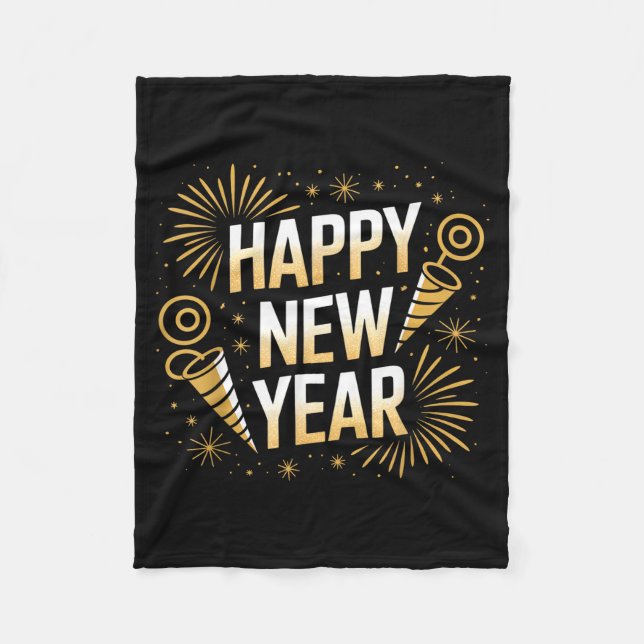 Funny Happy New Year Couple Matching  Fleece Blanket (Front)