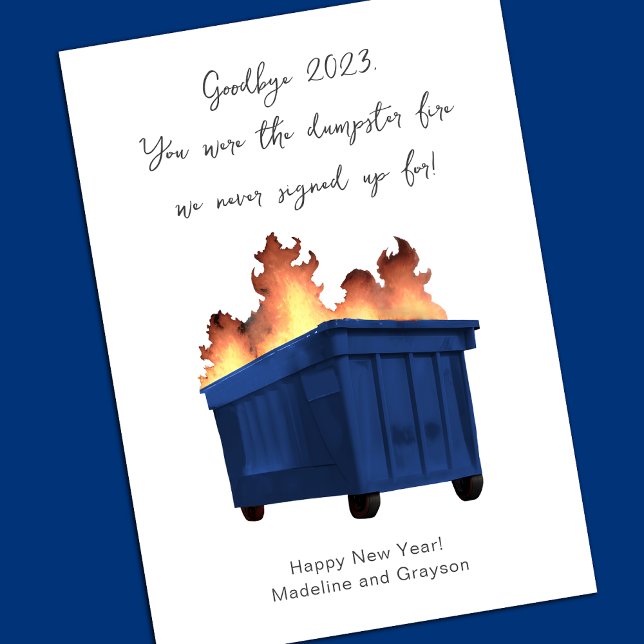 Funny Happy New Year Dumpster Fire Holiday Card (Creator Uploaded)