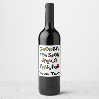 Funny Happy Pensioner Retiree Senior Old Man Lady Wine Label