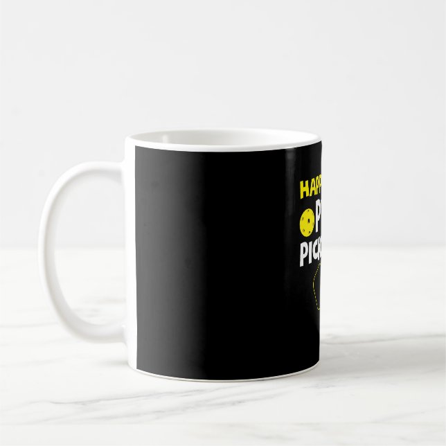 Funny Happy People Play Pickleball Coffee Mug (Left)