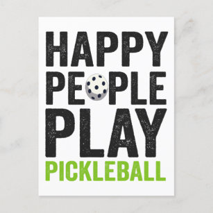 Funny Happy People Play Pickleball Dink Sport Gift Postcard