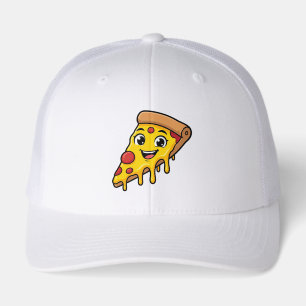 Funny Happy Pizza Slice with Stretchy Cheese Cute