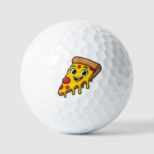Funny Happy Pizza Slice with Stretchy Cheese Cute Golf Balls