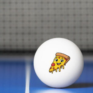 Funny Happy Pizza Slice with Stretchy Cheese Cute  Ping Pong Ball